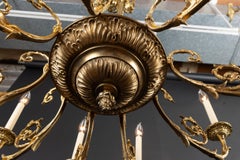 French 19th Century Louis XVI Bronze Chandelier with Ram Heads