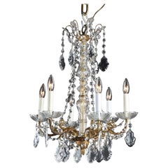 French 19th Century Louis XVI Bronze & Crystal Chandelier