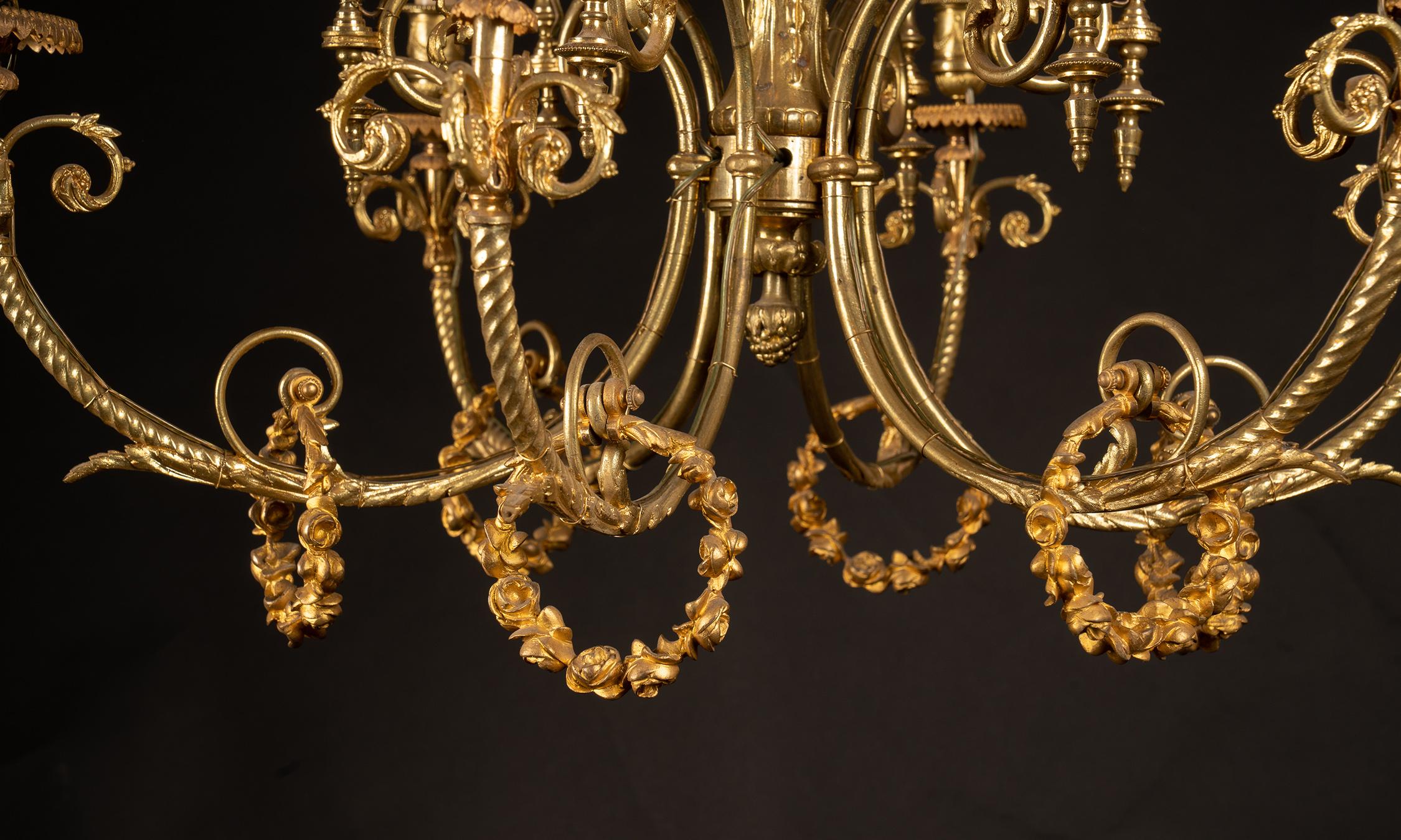 Araña de Bronce D'ore Francesa del Siglo XIX Luis XVI Francés en venta