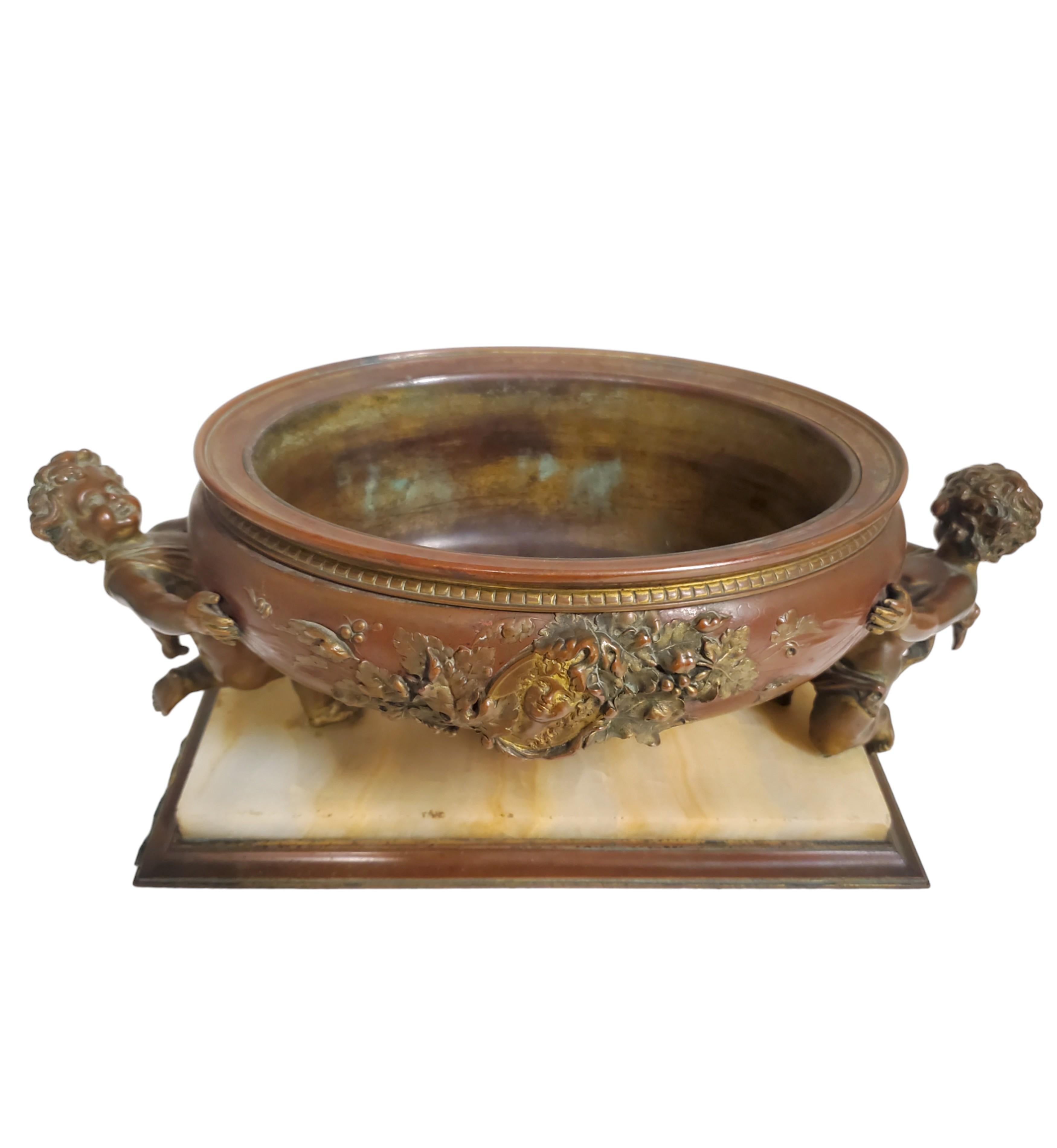 French 19th Century Louis XVI Bronze + Ormolu + onyx 3 piece Centerpiece w/urns  For Sale 7