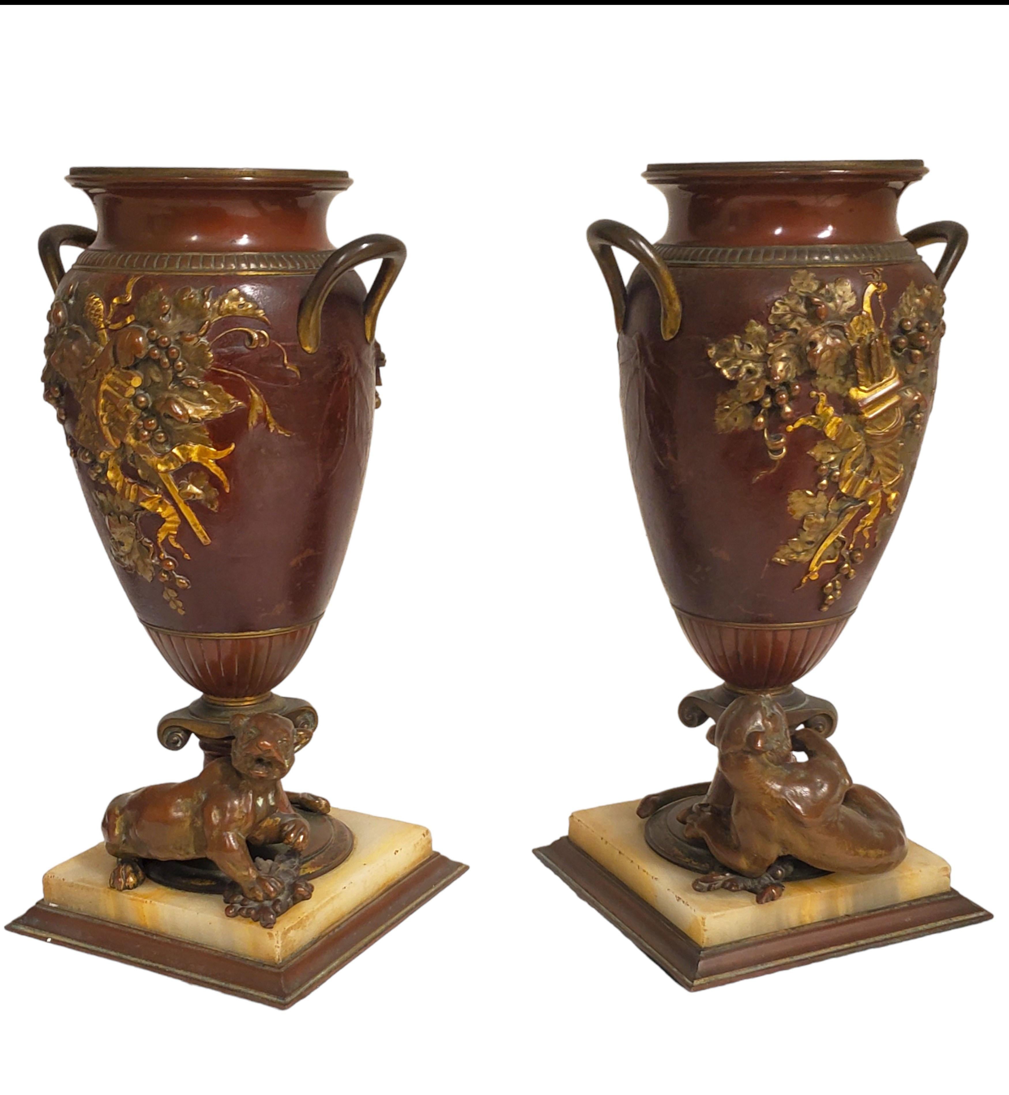 French 19th Century Louis XVI Bronze + Ormolu + onyx 3 piece Centerpiece w/urns  For Sale 13