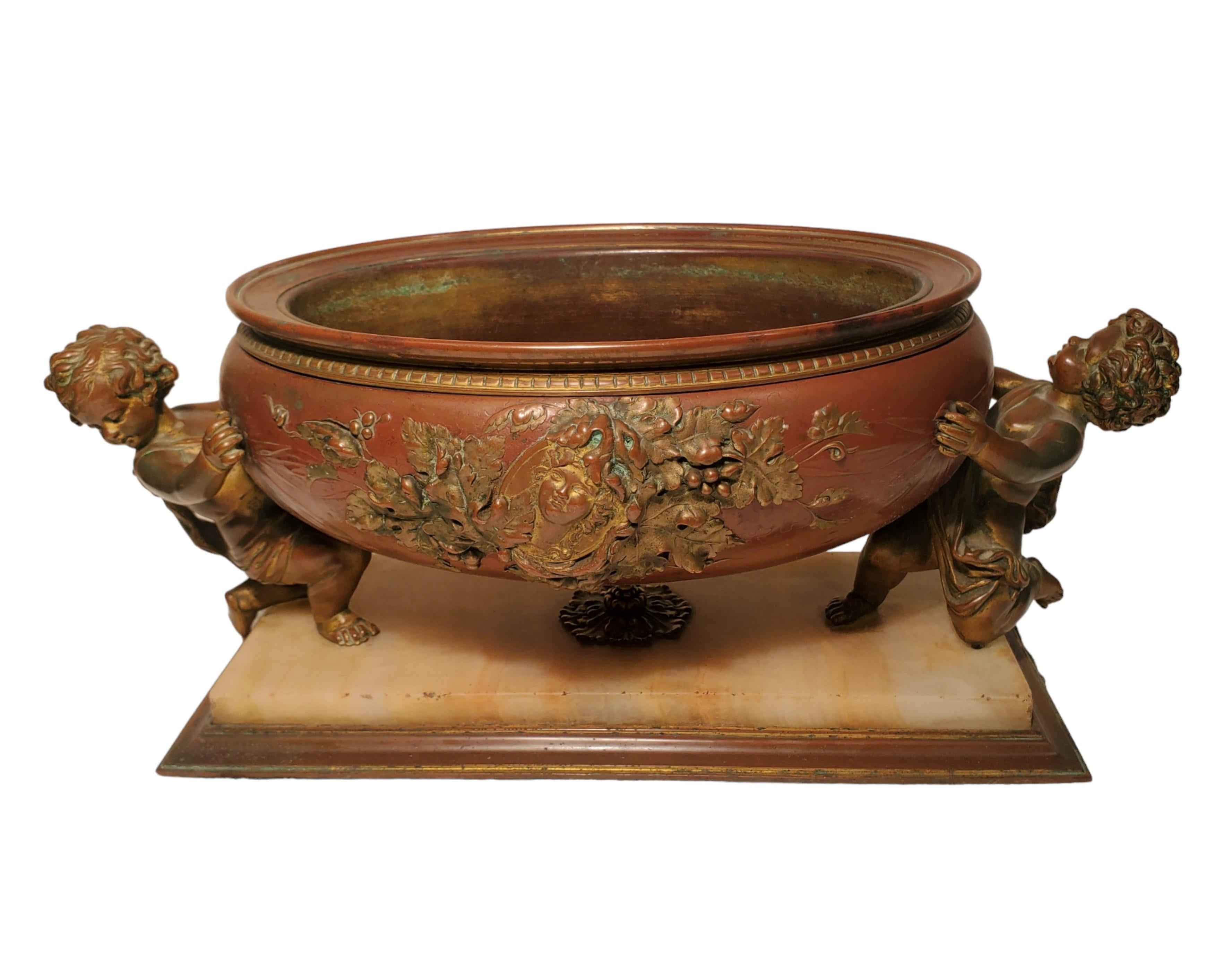 French 19th Century Louis XVI Bronze + Ormolu + onyx 3 piece Centerpiece w/urns  For Sale 14