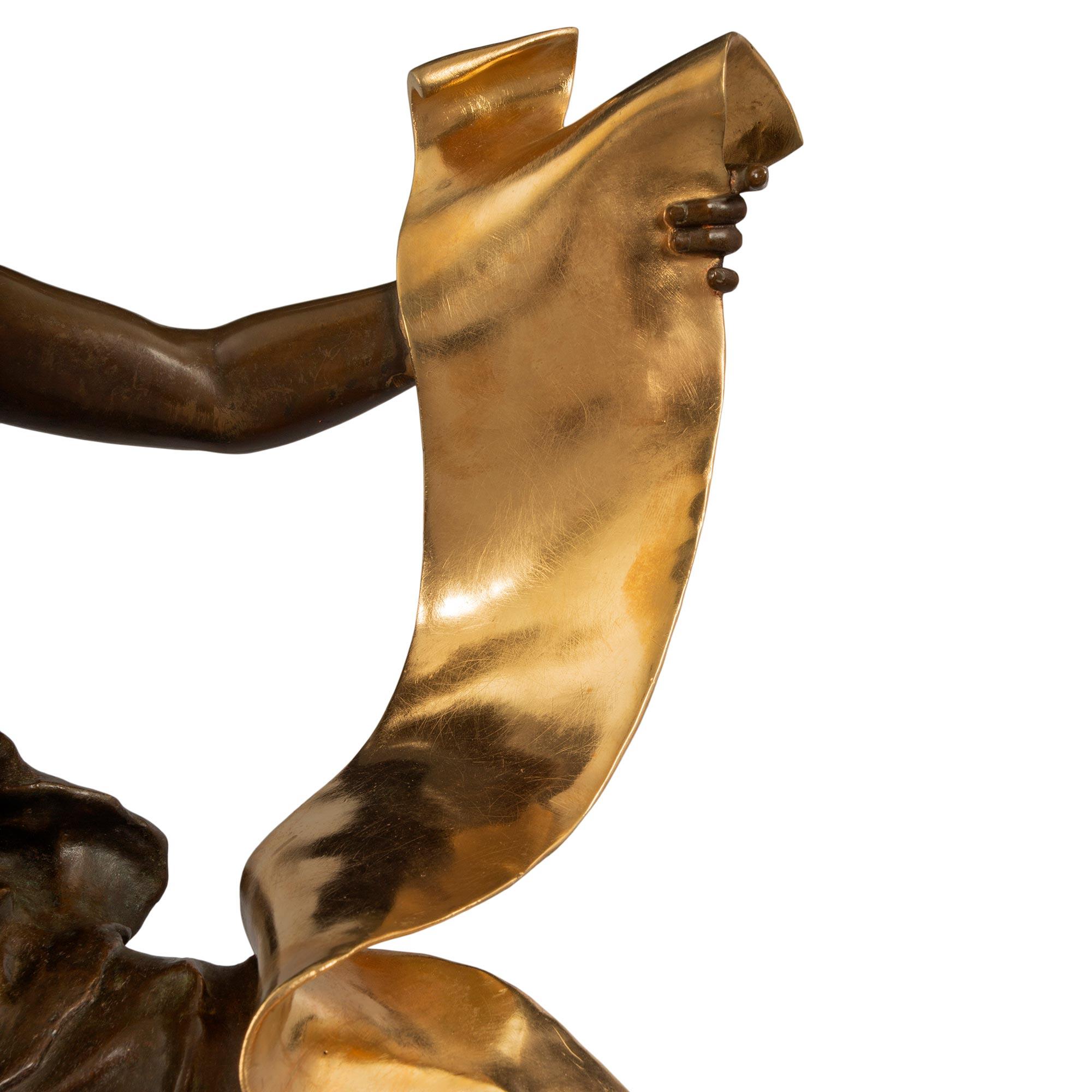 Statue française du XIXe siècle en bronze de style Louis XVI de l'« Allégorie de l'histoire » en vente 2