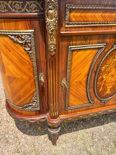French 19th Century Louis XVI Carrera Marble Top Demilune Sideboard
