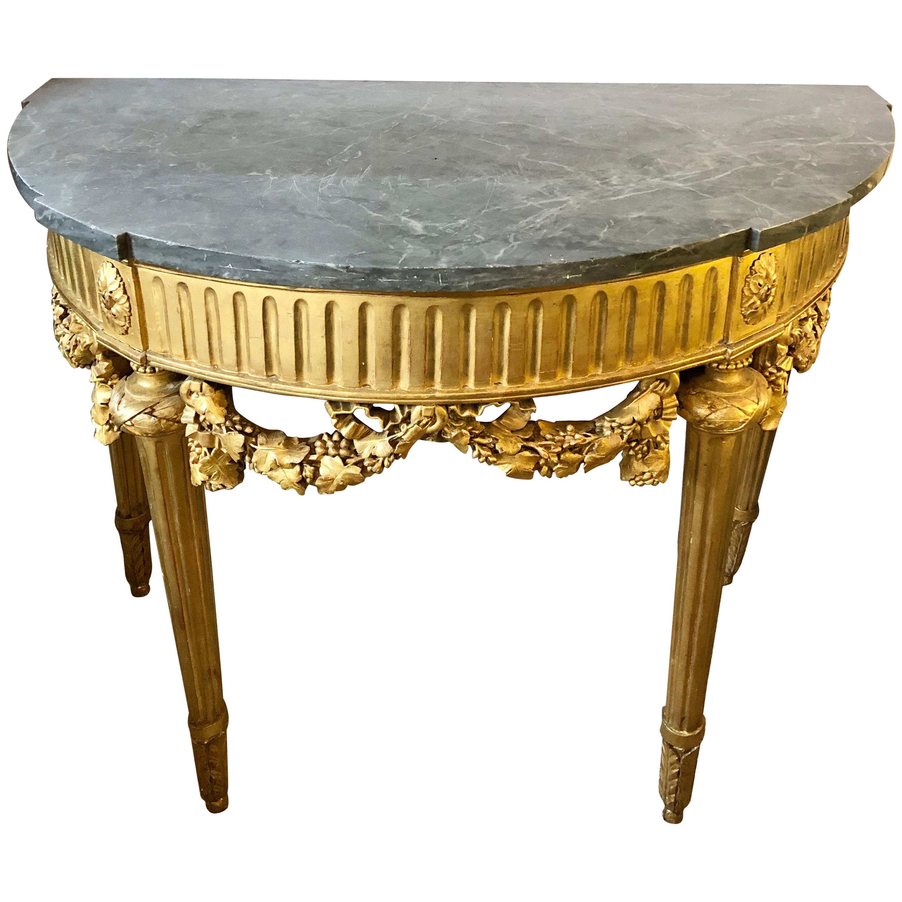 French 19th Century Louis XVI Console with Marble Top