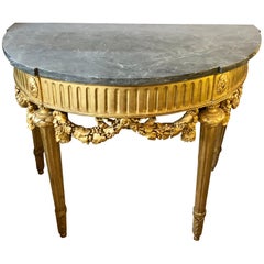 French 19th Century Louis XVI Console with Marble Top