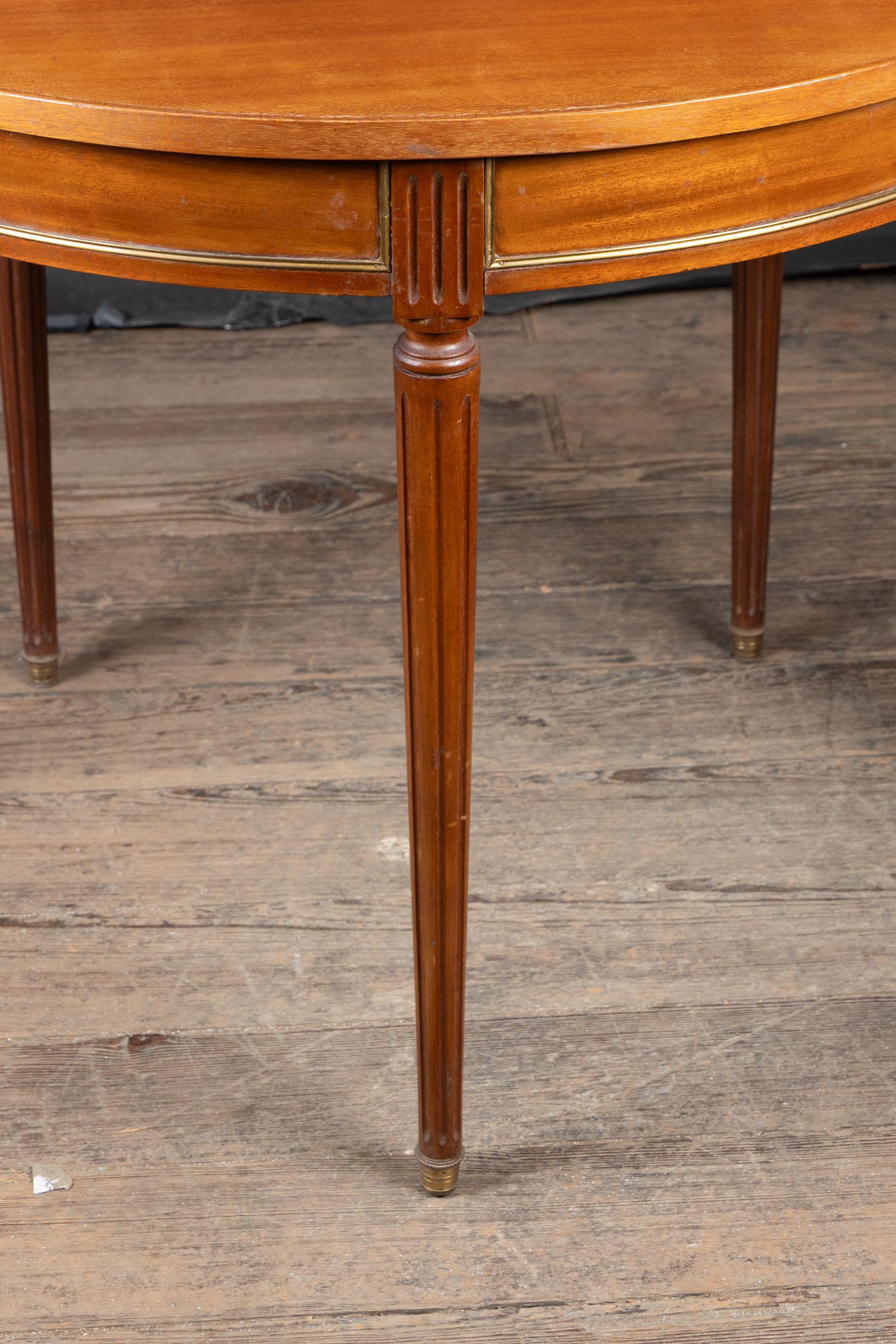 Table à cartes Demi-Lune Louis XVI du 19ème siècle en vente 4