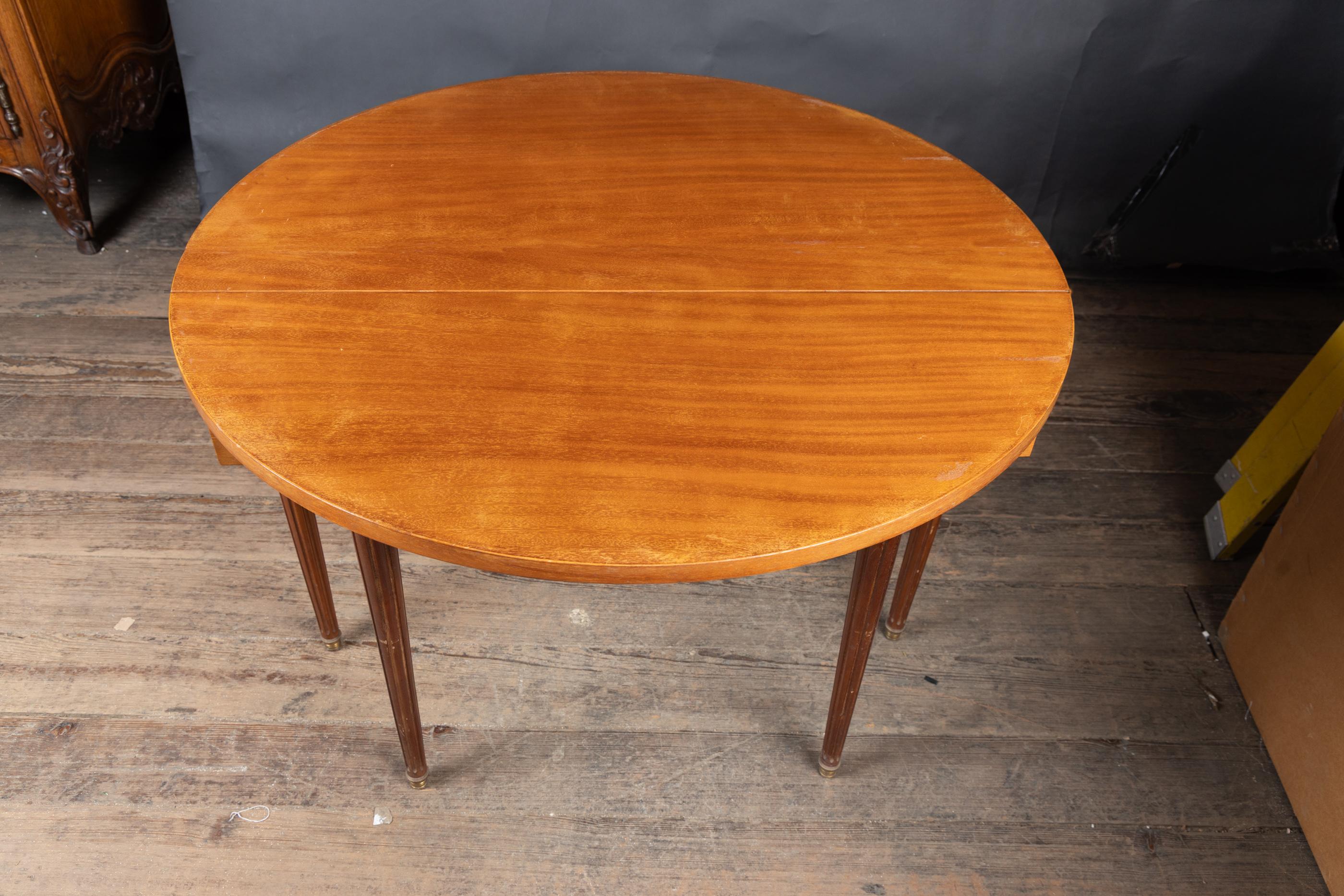 Bronze Table à cartes Demi-Lune Louis XVI du 19ème siècle en vente