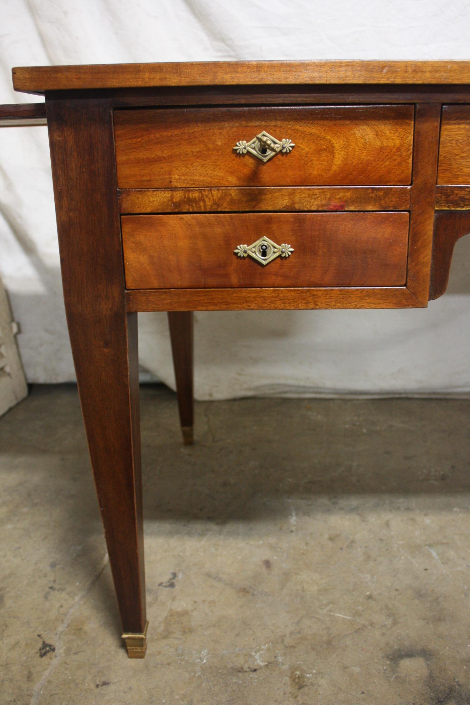 French 19th century Louis XVI desk
with the 2 extensions 86.75” W.