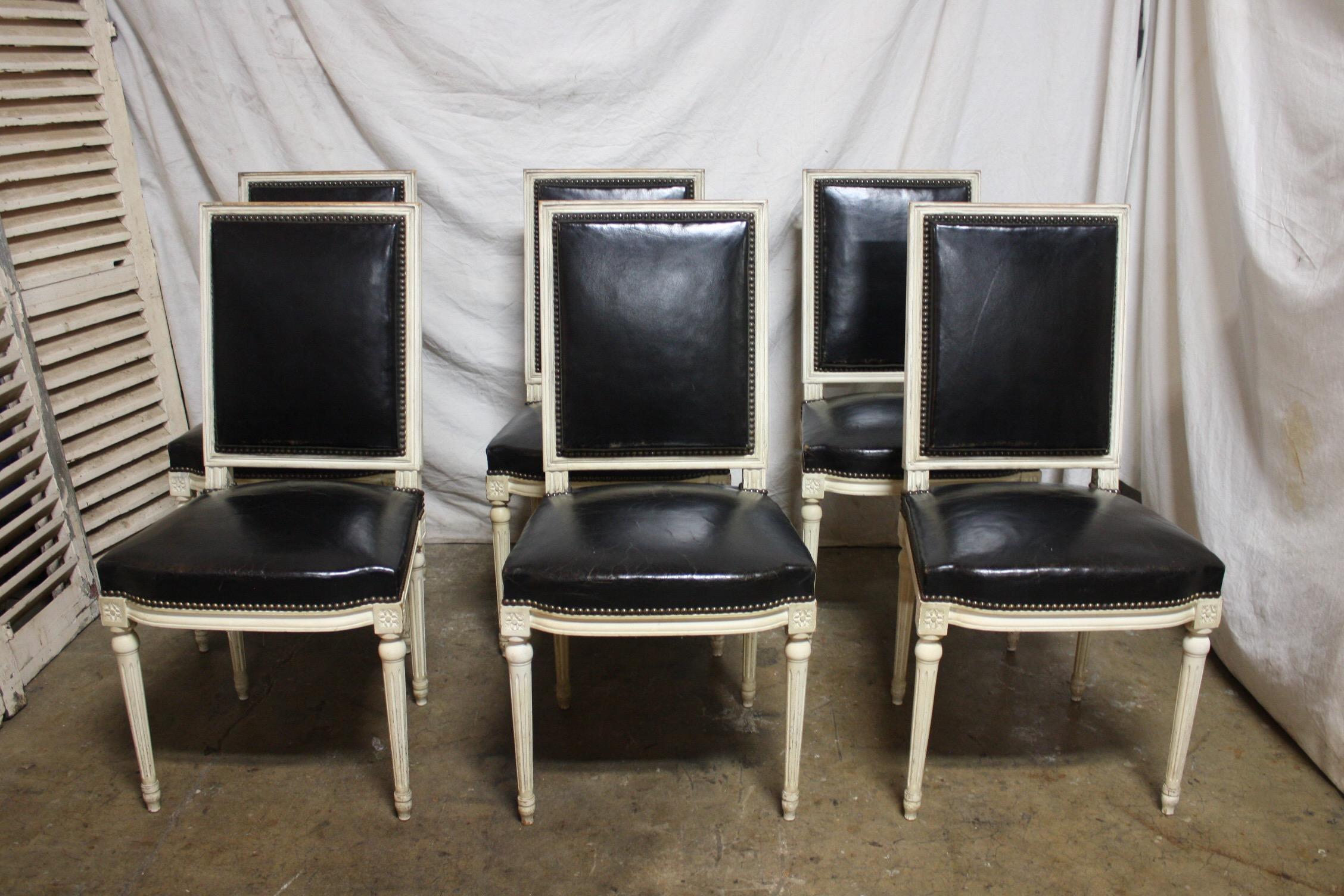 Painted French 19th Century Louis XVI Dining Chairs