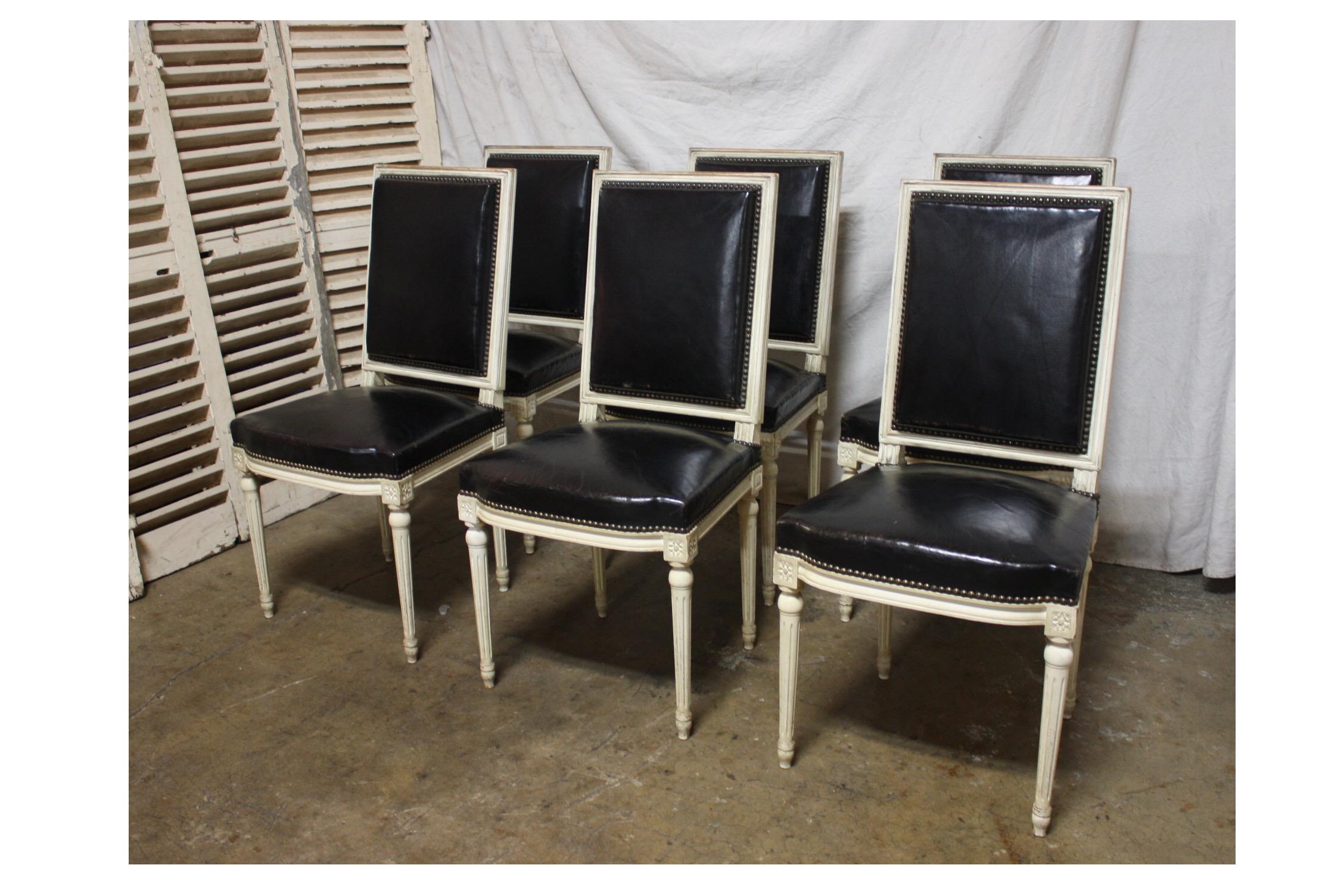 French 19th Century Louis XVI Dining Chairs In Good Condition In Stockbridge, GA