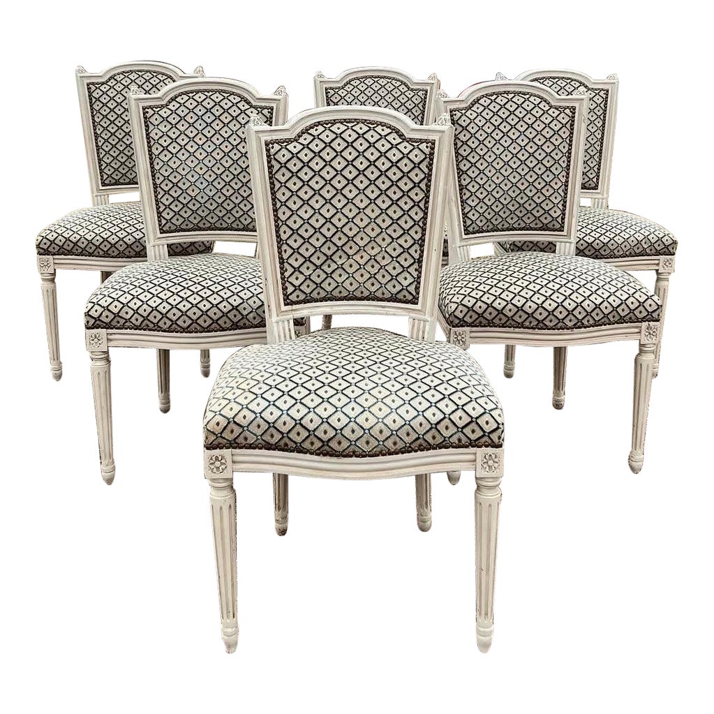 French 19th Century Louis XVI Dining Chairs - Set of 6