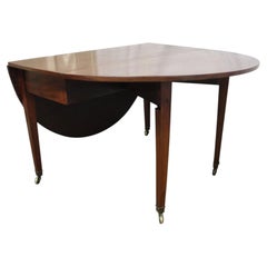 French Louis XVI Mahogany Drop-Leaf Table, Circa 1840