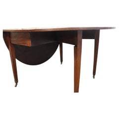 French Louis XVI Mahogany Drop-Leaf Table, Circa 1840