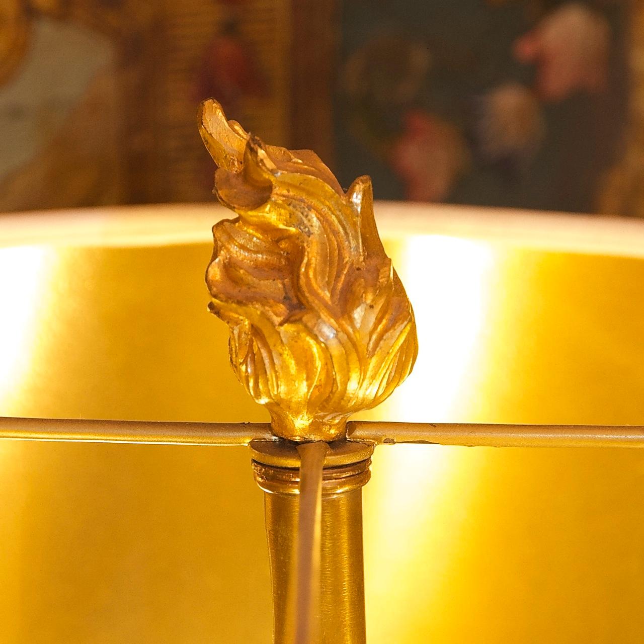 French Louis XVI Egyptian Revival Gilt Bronze 3-Light Table Lamp, ca. 1900 8