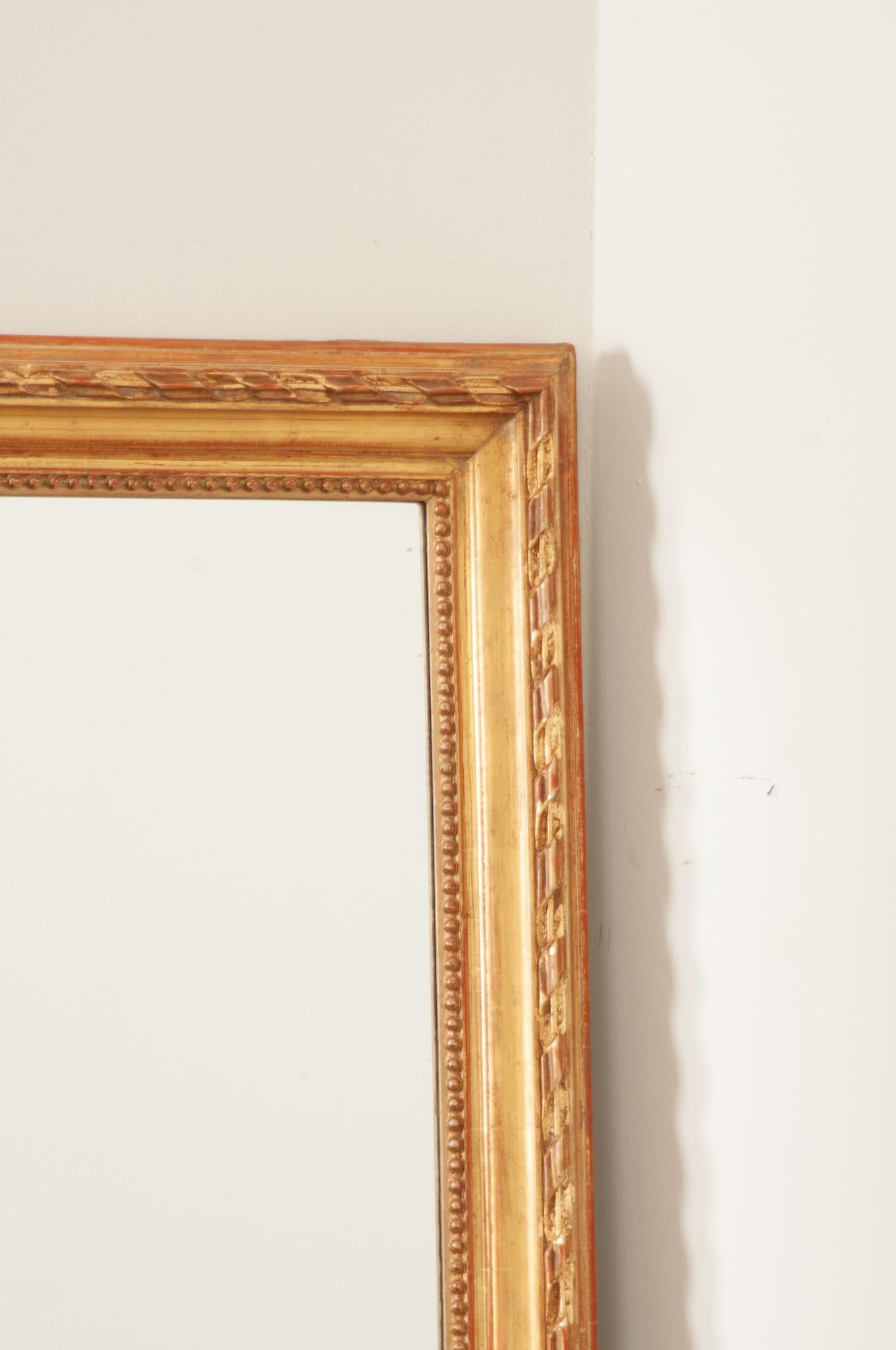 French 19th Century Louis XVI Gilt Mantel Mirror For Sale 1