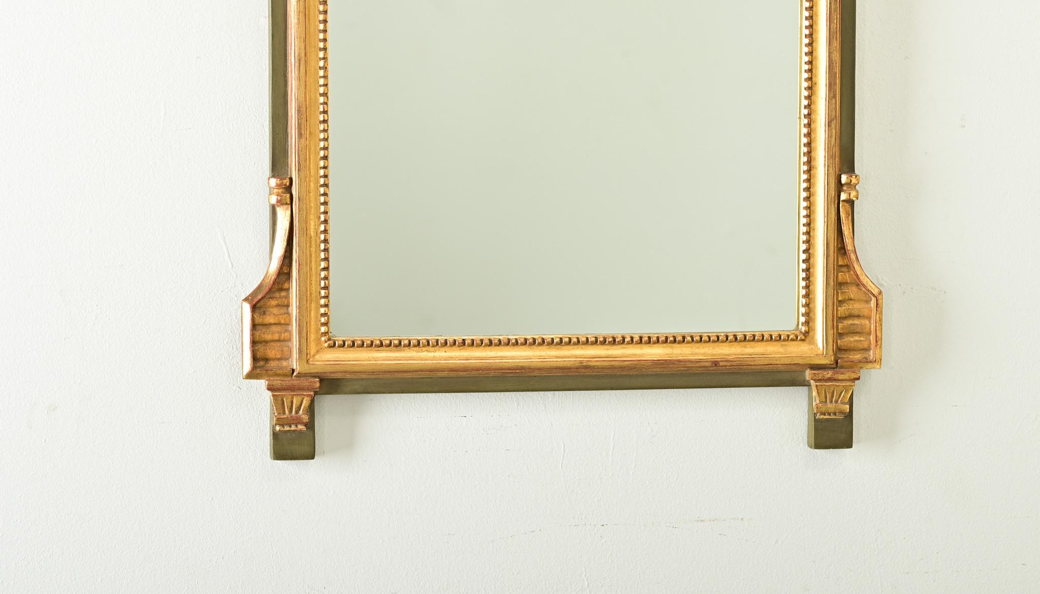 French 19th Century Louis XVI Gilt & Painted Trumeau In Good Condition For Sale In Baton Rouge, LA