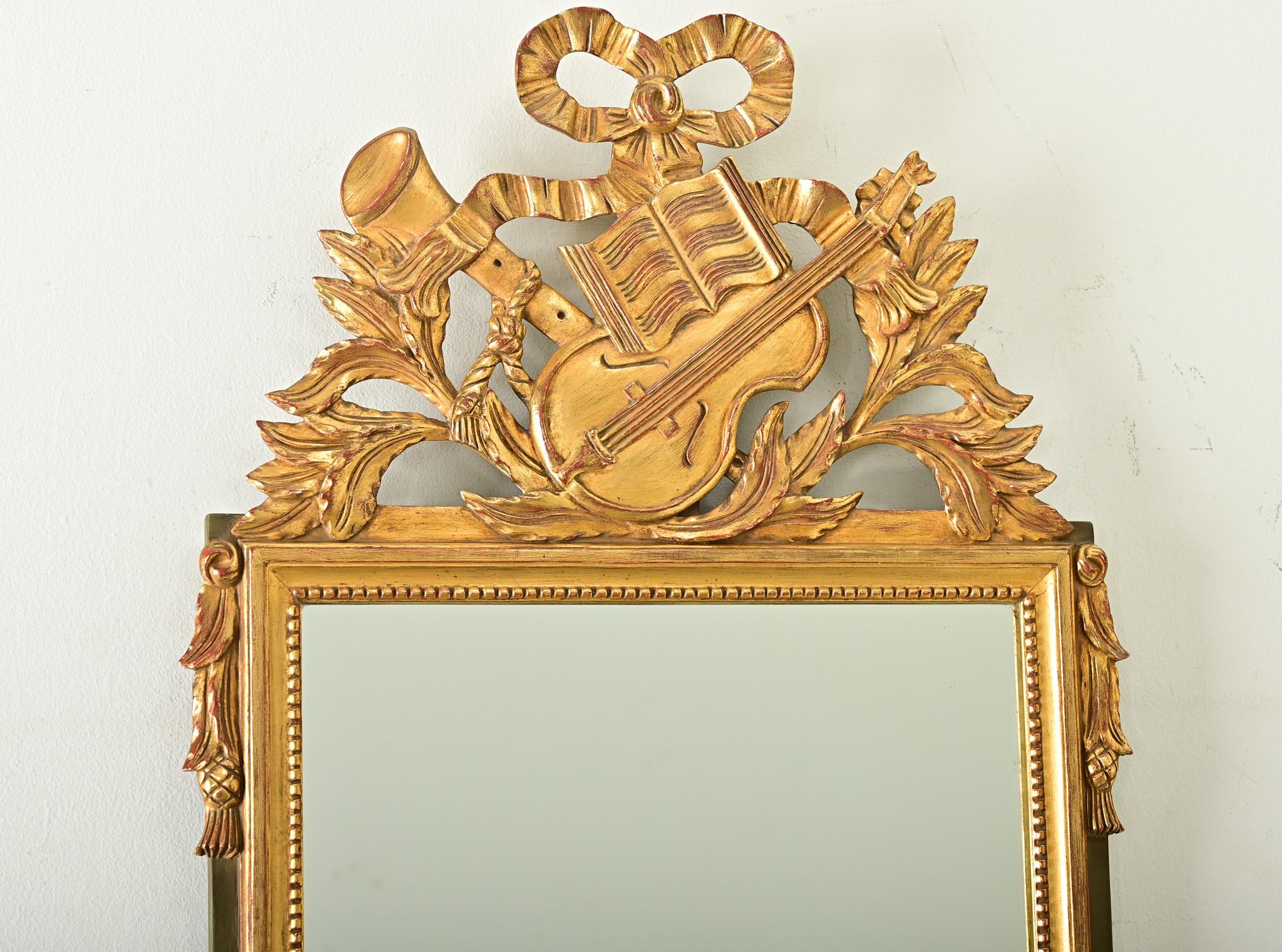 French 19th Century Louis XVI Gilt & Painted Trumeau For Sale 1