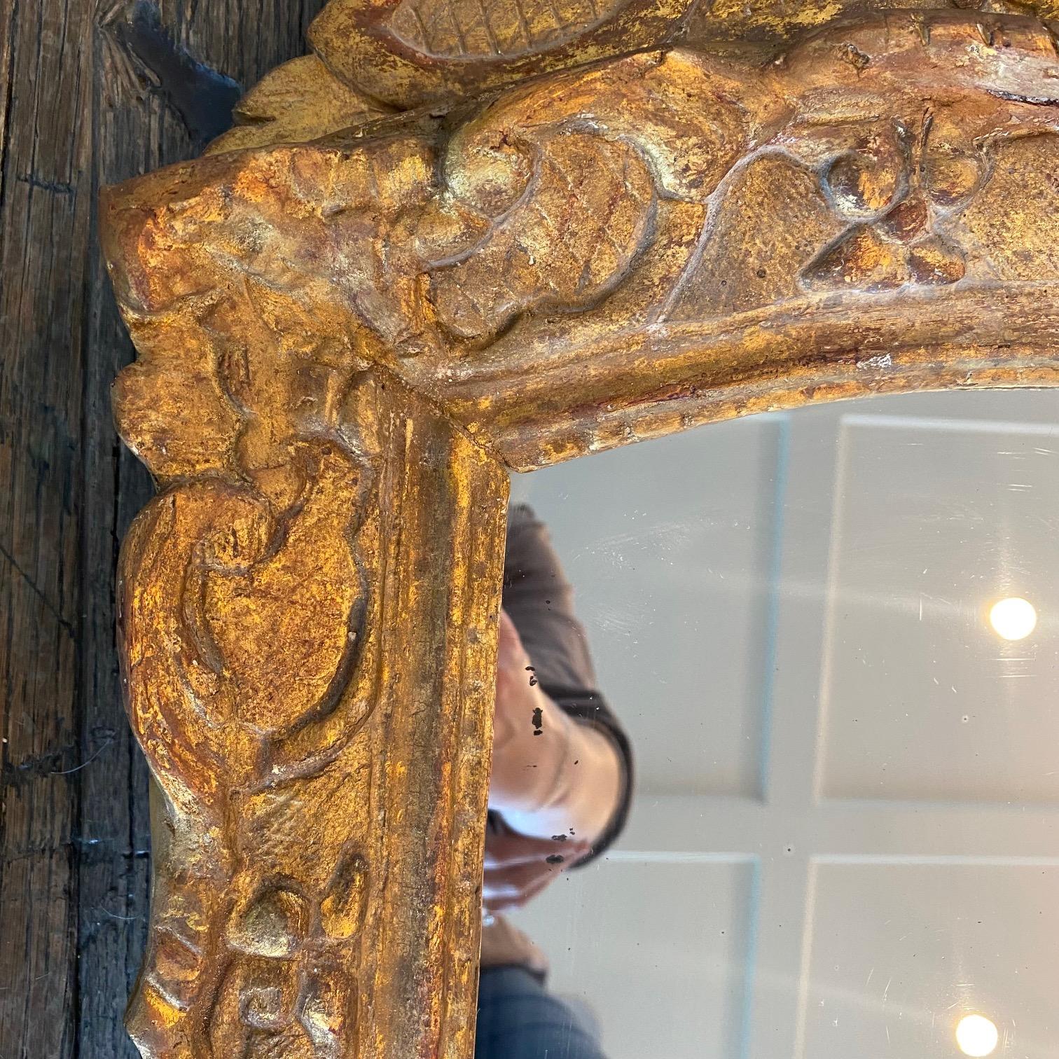 Miroir de mariage en bois doré Louis XVI du 19ème siècle Bon état - En vente à Hopewell, NJ
