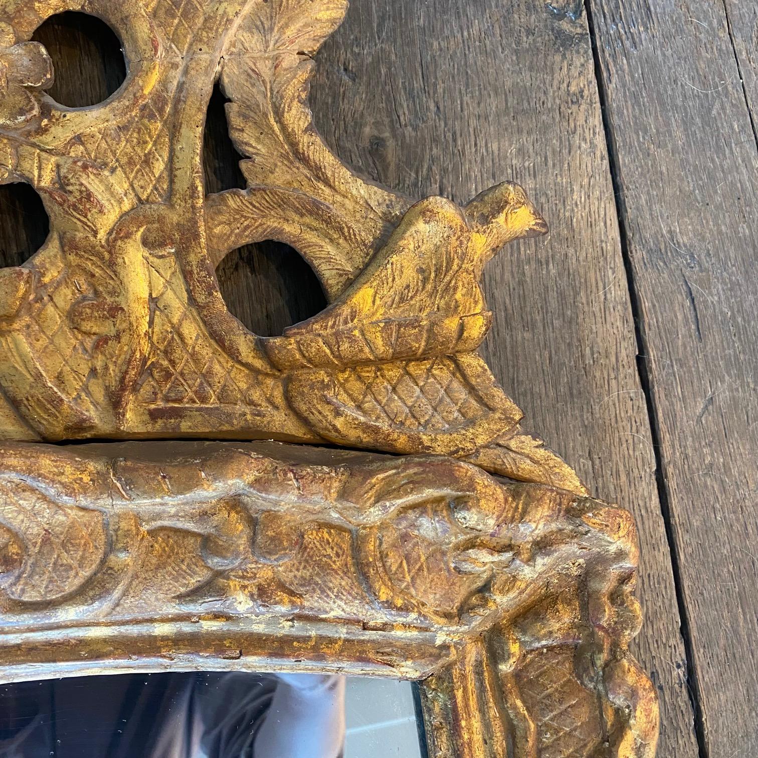 XIXe siècle Miroir de mariage en bois doré Louis XVI du 19ème siècle en vente