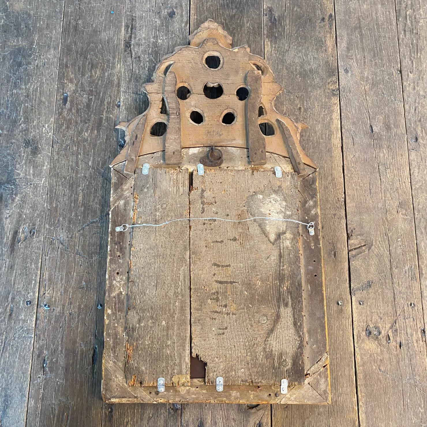 Miroir de mariage en bois doré Louis XVI du 19ème siècle en vente 2