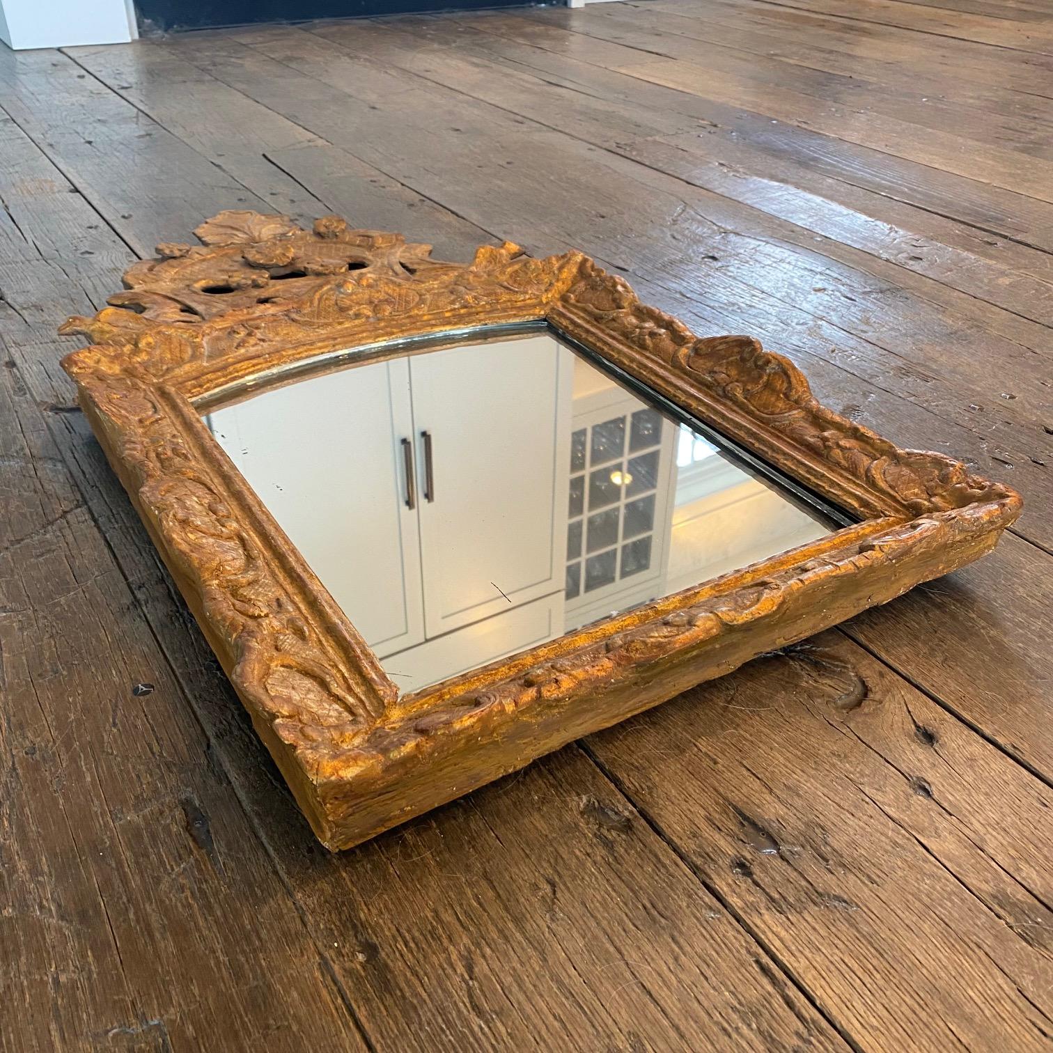 Miroir de mariage en bois doré Louis XVI du 19ème siècle en vente 3