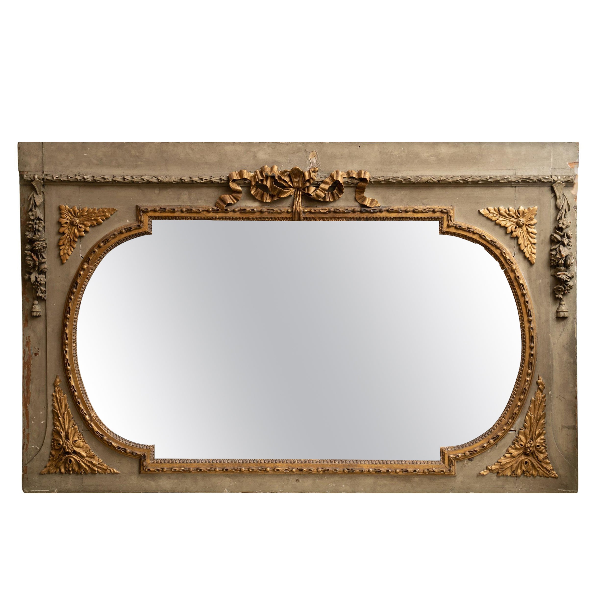 Miroir horizontal Louis XVI français du 19ème siècle