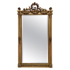 French 19th Century Louis XVI Large Giltwood Wall Mirror