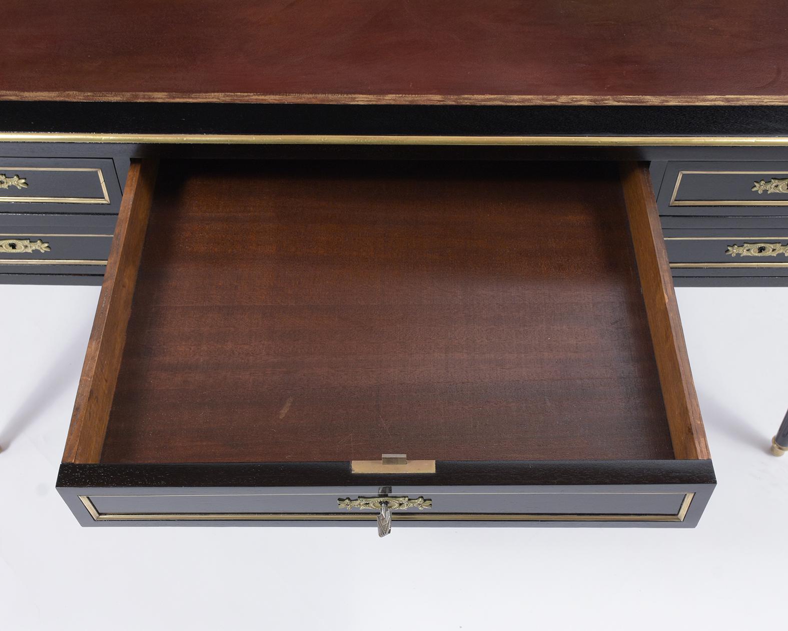 19th Century Louis XVI Leather Desk In Good Condition In Los Angeles, CA