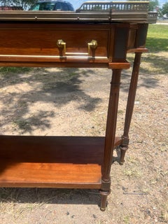 French 19th Century Louis XVI Mahogany Carrara Marble Top Console Desserte