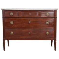 French, 19th Century Louis XVI Mahogany Commode