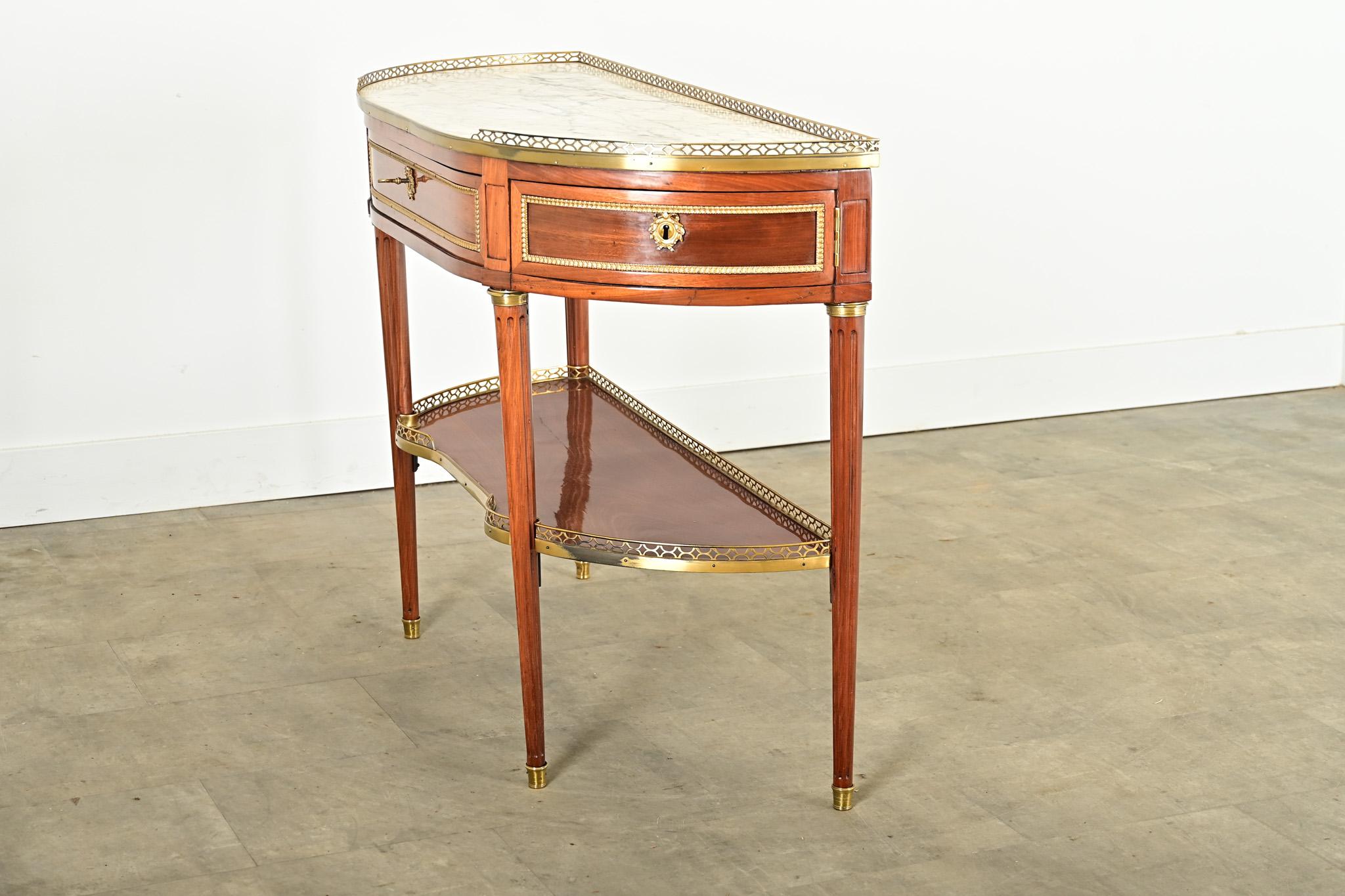 French 19th Century Louis XVI Mahogany Demilune Console 7