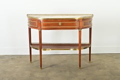 French 19th Century Louis XVI Mahogany Demilune Console