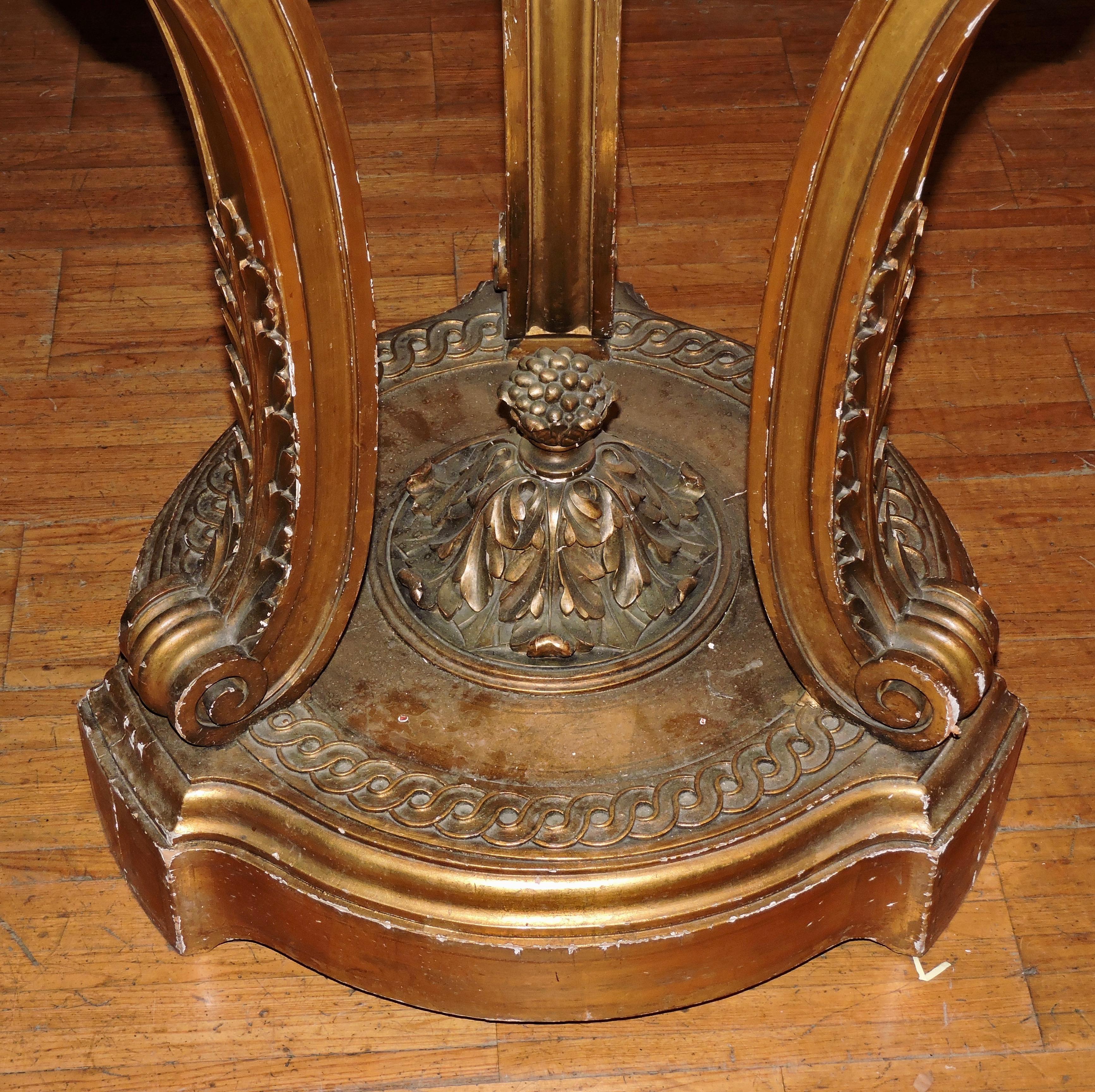 French 19th Century Louis XVI Marble and Giltwood Sellette Guéridon 3