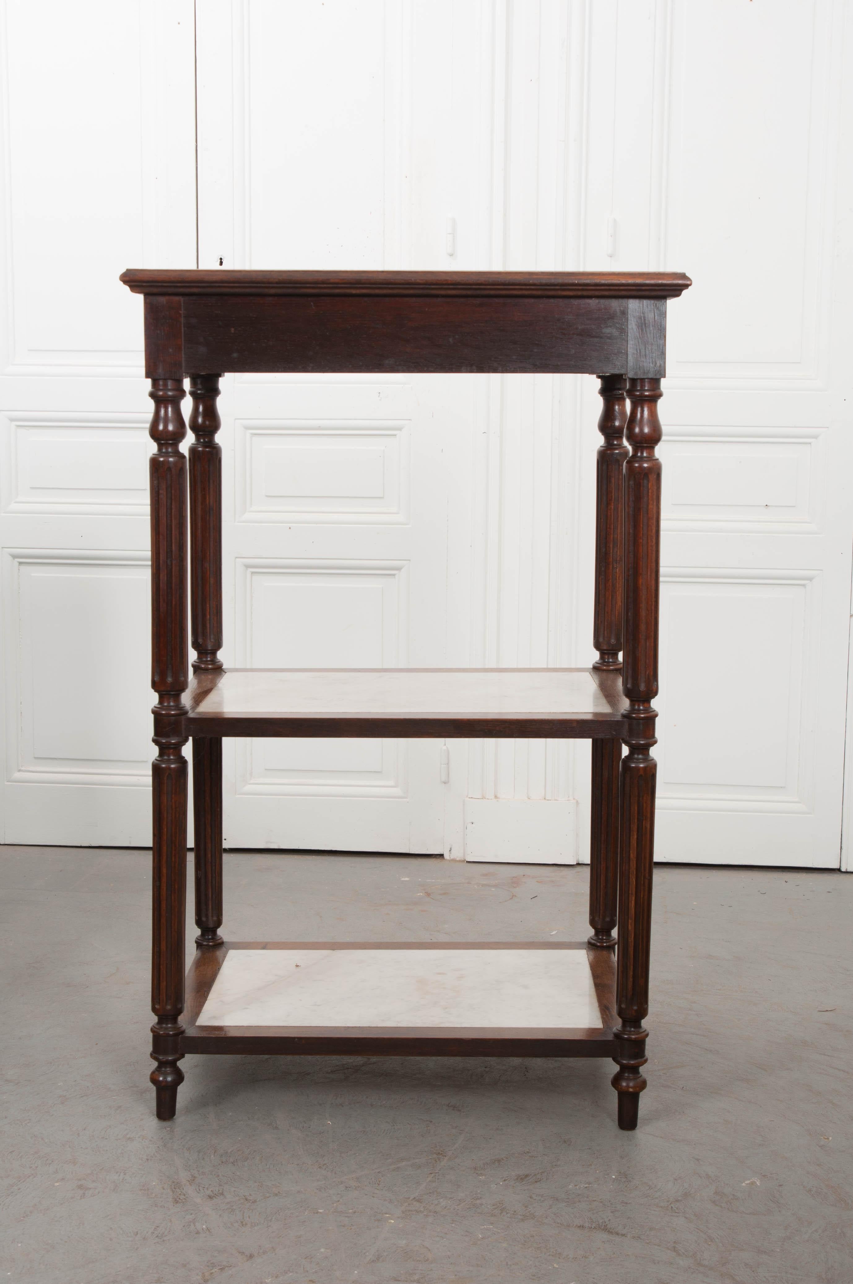 French 19th Century Louis XVI Oak and Marble Three-Tier Étagère 5