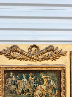 French 19th Century Louis XVI Painted Trumeau Wall Mirror