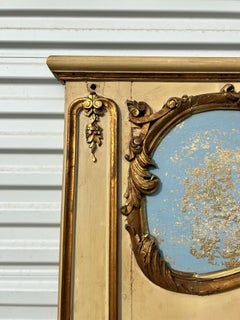 French 19th Century Louis XVI Painted Trumeau Wall Mirror