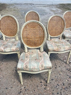 French 19th Century Louis XVI Painted Walnut Dining Chairs - Set of 6
