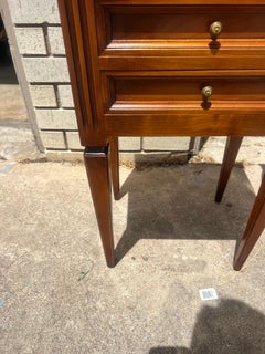 French 19th Century Louis XVI Pair of Walnut Nightstands