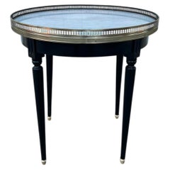 French 19th Century Louis XVI Small Round Bouillotte Marble Top Side Table