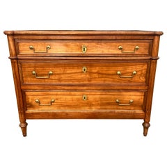French 19th Century Louis XVI Solid Walnut Chest of Drawers