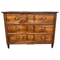 French 19th Century Louis XVI Solid Walnut Chest of Drawers