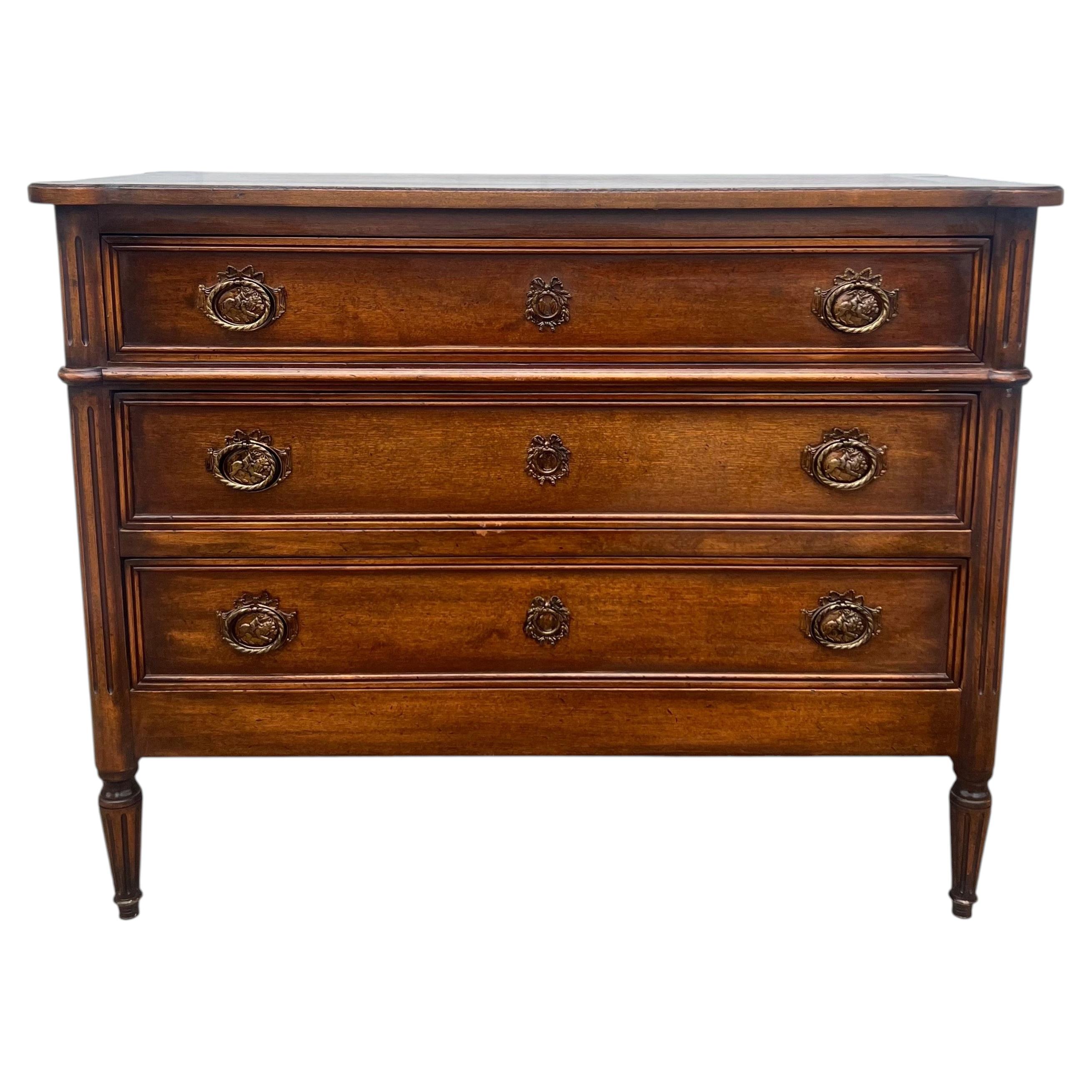 French 19th Century Louis XVI Solid Walnut Chest of Drawers