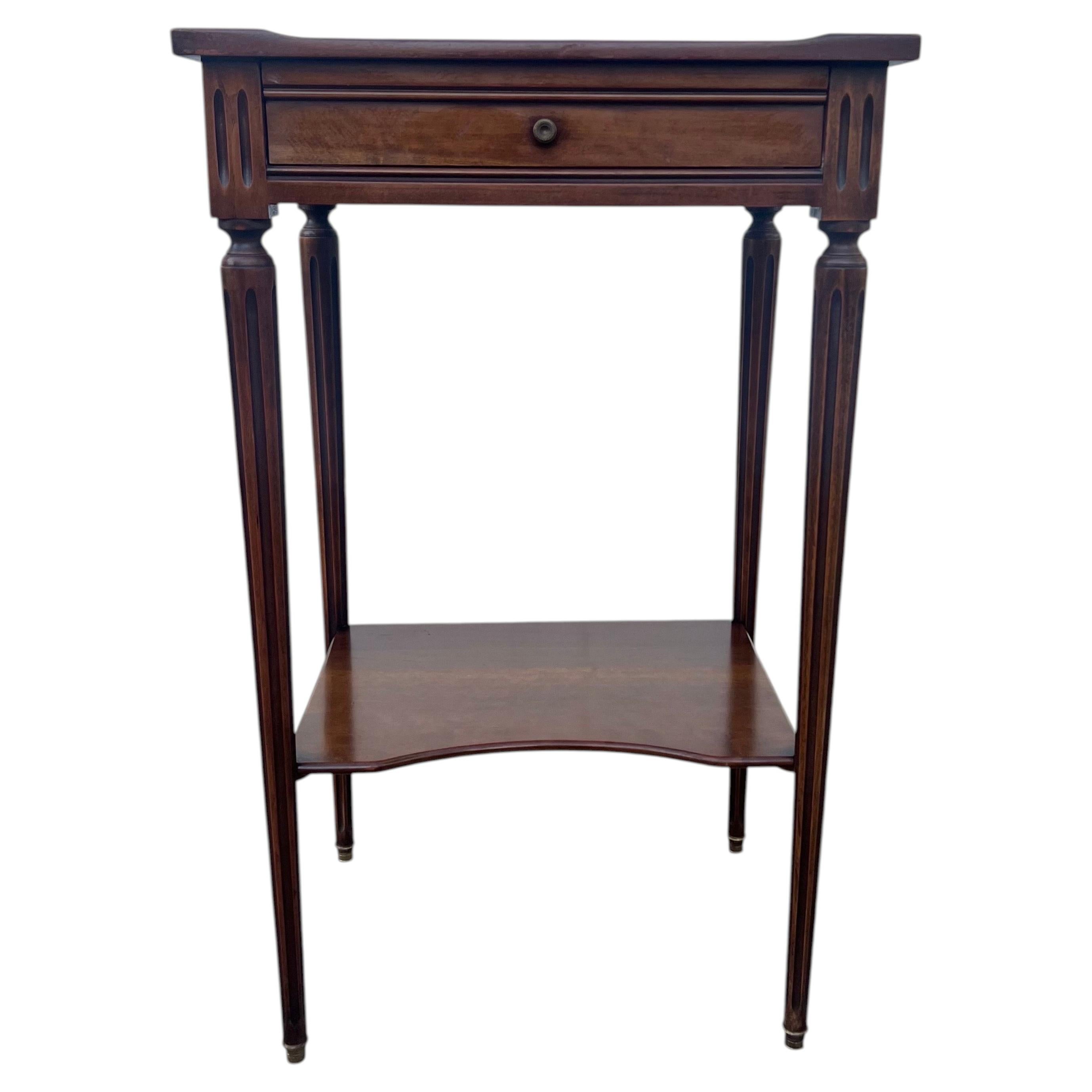 French 19th Century Louis XVI Solid Walnut Nightstand For Sale