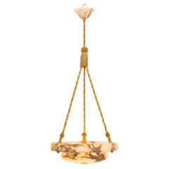 French 19th century Louis XVI st. Alabaster chandelier