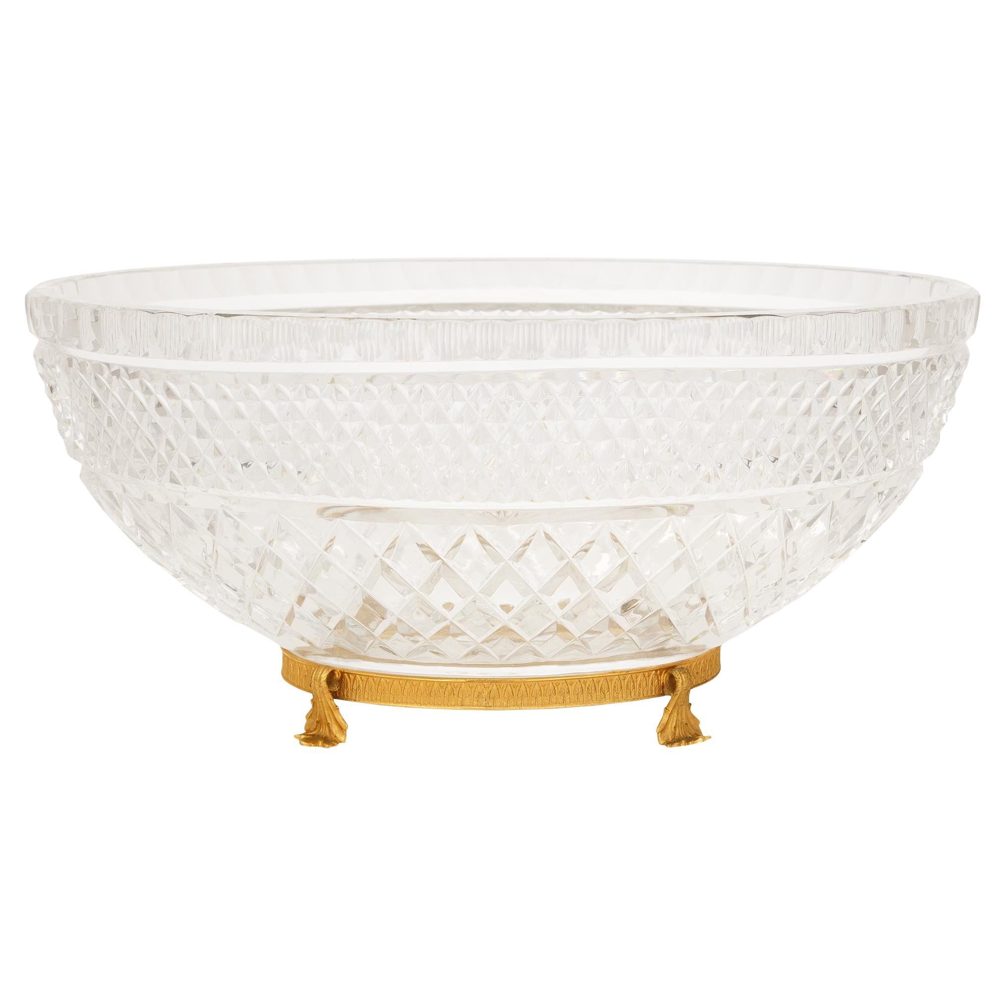 Französisch 19. Jahrhundert Louis XVI st. Baccarat Kristall und Ormolu Mittelstück