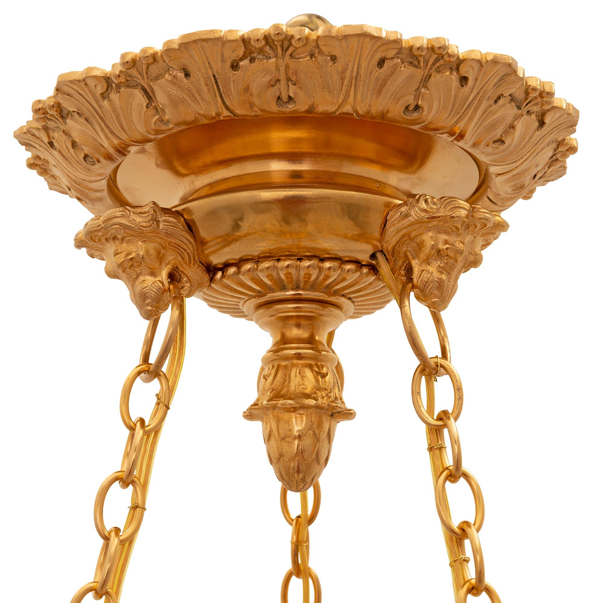 French 19th Century Louis XVI St. Baccarat Crystal and Ormolu Chandelier In Good Condition For Sale In West Palm Beach, FL