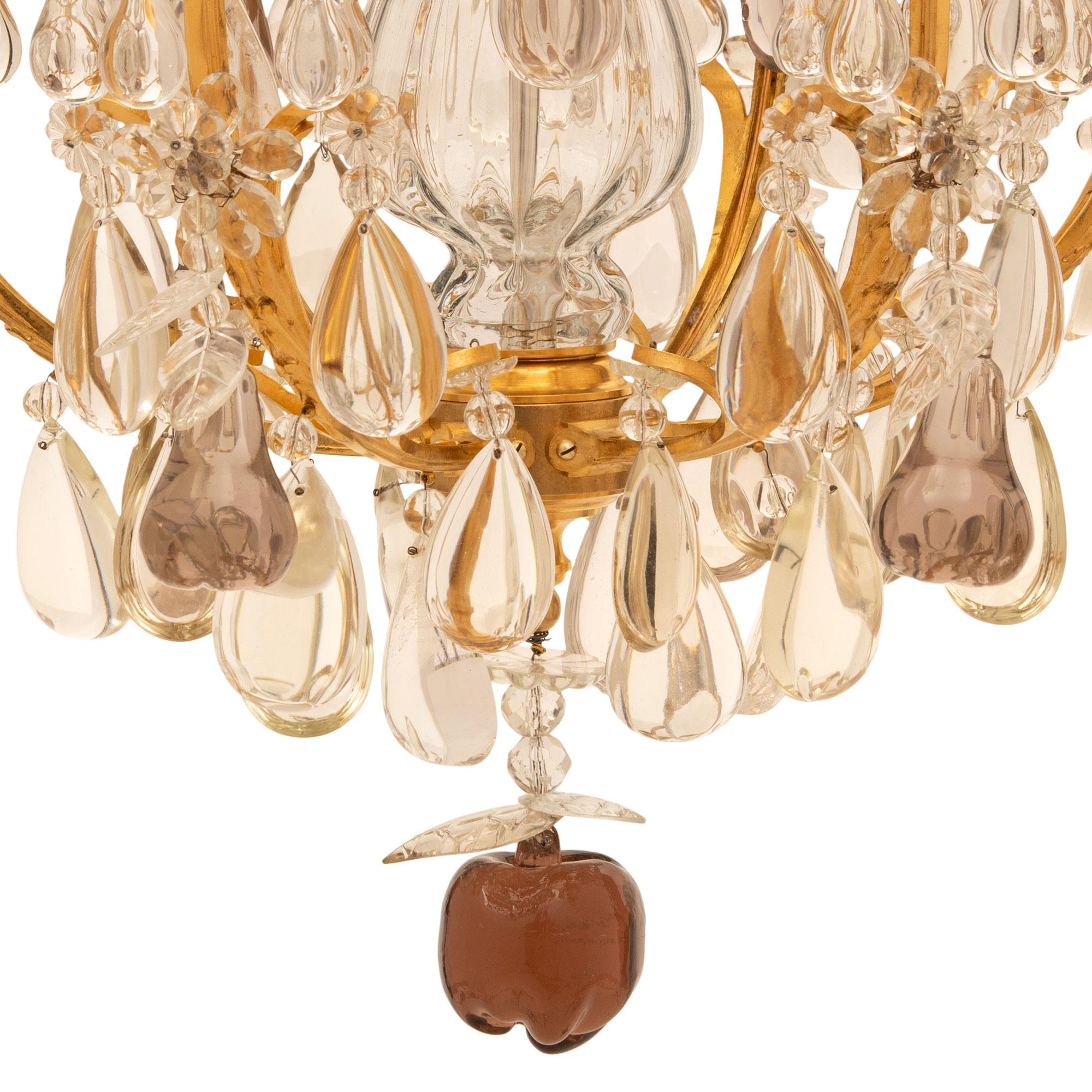 French 19th Century Louis XVI St. Baccarat Crystal and Ormolu Chandelier For Sale 5