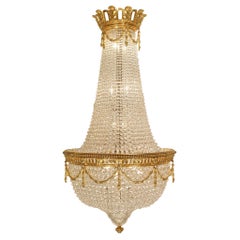 French 19th Century Louis XVI St. Baccarat Crystal And Ormolu Chandelier
