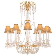French 19th century Louis XVI st. Baccarat Crystal and Ormolu chandelier